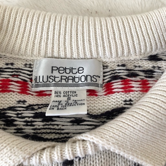 vintage white patterned sweater - Picture 3 of 4